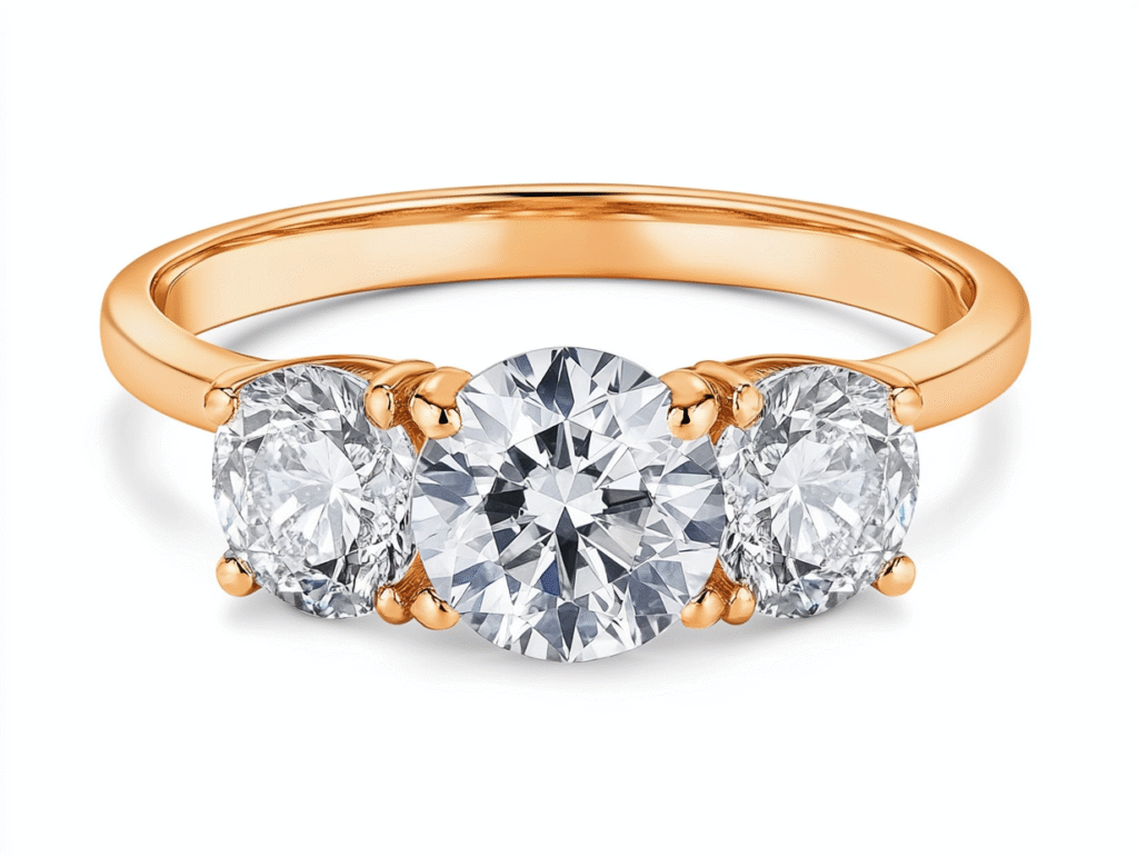 แหวนหมั้นเพชรสามเม็ด
